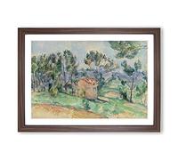 Hunting Cabin in Provence by Paul Cezanne Framed Print | A2 Walnut Framed Wall Art | Ready to Hang | Modern Historical Picture | Living Room Bedroom Lounge Office