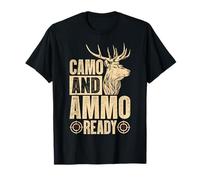 Hunting Camo and Ammo Ready Deer Buck Outdoors T-Shirt