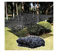 Hunting camouflage net， 210D Camouflage Net See Through, Lightweight, Thicken Camo Netting Black Sun Shade Car Cover(5x6m(16.4x19.7ft))