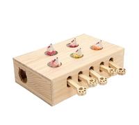 Hunting Cat Toy - 33x26x10cm Wooden Kitten Mouse Game, Interactive Pet Play Board, Funny Puzzle Exercise Set Indoor Cats | Portable Living Room Bedroom Balcony Training Entertainment Activity Toy