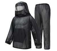 Hunting Clothing, Summer Anti-Mosquito Suit, Mesh lightweight Camouflage Clothing Tops Pants Jacket for Men Women Outdoor Hunting, Fishing, Camping, Adventure-black||XL/XXL(175CM-185CM)