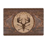 Hunting Door Mat Deer Hunting Hunter Sculpture Wood Pattern Welcome Non-Slip Mats Funny Doormat Bathroom Kitchen Front Porch Rugs Entrance 16 * 24in/40 * 60cm