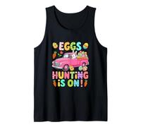 Hunting Eggs Easter Bunny Driving Pickup Truck Colorful Eggs Tank Top