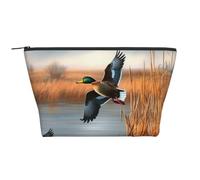 Hunting Flying Wild Duck 1 Print Makeup Bag Trapezoid Travel Cosmetic Organiser Stylish Storage for Beauty & Gifts for Women Girls