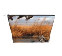 Hunting Flying Wild Duck 2 Print Makeup Bag Trapezoid Travel Cosmetic Organiser Stylish Storage for Beauty & Gifts for Women Girls