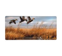 Hunting Flying Wild Duck 2 Print Mouse Pad Extra - Large Desk Mat for Office, Work - from - Home, PC Gamers & Streamers 16 x 35.5 Inch