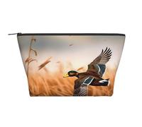 Hunting Flying Wild Duck 4 Print Makeup Bag Trapezoid Travel Cosmetic Organiser Stylish Storage for Beauty & Gifts for Women Girls