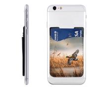 Hunting Flying Wild Duck 4 Printed Phone Card Holder Wallet Sleeve PU Leather Phone Pocket Compatible with iPhone Samsung Galaxy