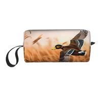 Hunting Flying Wild Duck 4 Printing Makeup Bag for Women Girl Portable Travel Cosmetic Bag Makeup Pouch Organizer with Handle