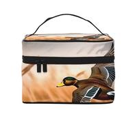 Hunting Flying Wild Duck 4 Printing Makeup Bag for Women Portable Travel Cosmetic Case Make Up Organizer Bag Beauty Box with Inner Pouch and Handle