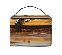 Hunting Flying Wild Duck 5 Printing Makeup Bag for Women Portable Travel Cosmetic Case Make Up Organizer Bag Beauty Box with Inner Pouch and Handle