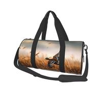 Hunting Flying Wild Duck Duffle Bag With Shoes Compartment And Adjustable Strap,Foldable Travel Duffel Bags For Men Women,Waterproof Duffel Bags, Black, One Size