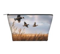 Hunting Flying Wild Duck Print Makeup Bag Trapezoid Travel Cosmetic Organiser Stylish Storage for Beauty & Gifts for Women Girls