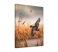 Hunting Flying Wild Duck -Print Unframed Canvas Prints 8x10 Inch - Premium Gallery-Wall Art for Living Room & Bedroom - Modern Abstract Painting - Home Decor Gift (20x25cm).