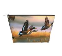 Hunting Flying Wild Ducks 7 Print Makeup Bag Trapezoid Travel Cosmetic Organiser Stylish Storage for Beauty & Gifts for Women Girls
