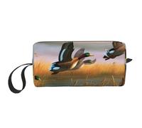 Hunting Flying Wild Ducks 7 Printing Makeup Bag for Women Girl Portable Travel Cosmetic Bag Makeup Pouch Organizer with Handle