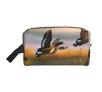 Hunting Flying Wild Ducks 7 Printing Portable Makeup Bag for Women Girl Large Capacity Travel Cosmetic Bag Makeup Pouch Organizer with Handle