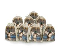 Hunting Flying Wild Ducks 8 PCS Muslin Bags with Drawstring Sachet Bags Empty Small Cotton Drawstring Bag Muslin Reusable & Washable Cotton Bag for Herb Spice Candy Soap Jewelry Wedding Gift Pouches