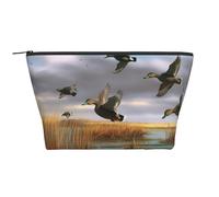 Hunting Flying Wild Ducks 8 Print Makeup Bag Trapezoid Travel Cosmetic Organiser Stylish Storage for Beauty & Gifts for Women Girls