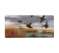 Hunting Flying Wild Ducks 8 Print Mouse Pad Extra - Large Desk Mat for Office, Work - from - Home, PC Gamers & Streamers 16 x 35.5 Inch