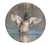 Hunting Flying Wild Ducks Fridge Magnets for Home, Magnetic Refrigerator Sticker for Whiteboard, Circle Waterproof Fridge Magnet for Refrigerator, Locker, Car Garage, Office Decor 1 PCS
