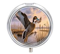Hunting Flying Wild Ducks Pill Case Pill Box with 3 Compartments