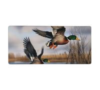 Hunting Flying Wild Ducks Print Mouse Pad Extra - Large Desk Mat for Office, Work - from - Home, PC Gamers & Streamers 16 x 35.5 Inch