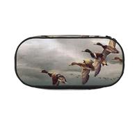 Hunting Flying Wild Ducks Print Pencil Pouch for Kids Fun Pencil Case Pouch for Girls Large Pen Case with Zipper, Portable Pencil Bag Holder for School Sudent Teacher Stationery