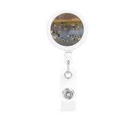 Hunting Flying Wild Ducks Print Retractable Badge Holder, Cute Nursing Badge Reel, Badge Clip Id Card Holders