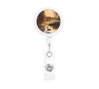 Hunting Flying Wild Ducks Print Retractable Badge Holder with Clip Name Card Holders for Office Worker Doctor Nurse