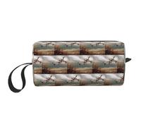 Hunting Flying Wild Ducks Print Travel Storage Case Portable Cosmetic Pouch Zippered Organizer Bag for Orderly Arrangement