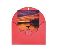 Hunting Flying Wild Ducks Print Vertical Greeting Card With Envelope,Greeting Note