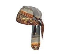 Hunting Flying Wild Ducks Printed Cycling Bandana Cap, Quick Dry Breathable Helmet Liner Do Rag for Men Women Outdoor