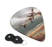 Hunting Flying Wild Ducks Printed Guitar Picks 6 Pcs Guitar Plectrum Acoustic Electric Guitar Pick For Bass Electric Acoustic Guitars Ukulele Thin Medium Thick Set 0.71mm
