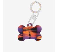 Hunting Flying Wild Ducks Printing Cute Acrylic Dogs Tag Double Side Bone Shap Id Tags with Keychain for Pet Crafts Decorations