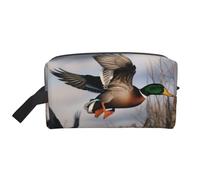 Hunting Flying Wild Ducks Printing Portable Makeup Bag for Women Girl Large Capacity Travel Cosmetic Bag Makeup Pouch Organizer with Handle