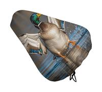 Hunting Flying Wild Ducks Waterproof Bike Seat Cushion with Drawstring for Women Men Soft Padded Bicycle Seat Cover for Comfort Wide Road Bike Saddles Universal Fit for Mountain Exercise