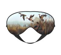 Hunting Flying Wild Print Soft Eye Mask â€“ Elastic Nighttime Shade, Light-Proof Blindfolds for Plane, Yoga, Travel