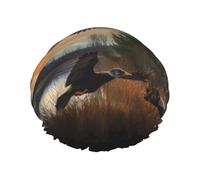 Hunting Flying Wild Printed Double-Layer Waterproof Shower Cap - Reusable Spa & Face Mask Bathing Hat for Travel, Home Care & Beauty Routine