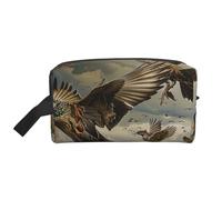 Hunting Flying Wild Printed Makeup Bag for Women Travel Make Up Toiletry Organiser Large Capacity Cosmetic Bag with Handle