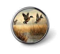 Hunting Flying Wild Round Badge Pin Funny 1 Inch Button Brooch Lapel Pins Fashion Hat Shirt Pin Tie Tack Pinback Buttons Badge Party Supplies Decor Badges For Clothing Coat Hat Dress For Men Women