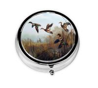 Hunting Flying Wild This Small, Printed, Round Pill Box is a Portable Pill and Vitamin Organizer Perfect for Pockets, Purses, and Travel.