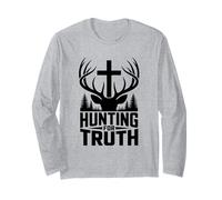 Hunting for Truth Deer Antlers with Cross Christian Outdoors Long Sleeve T-Shirt