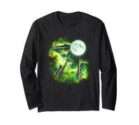 Hunting Gun Howling at The Moon Green tie dye Hunter Long Sleeve T-Shirt