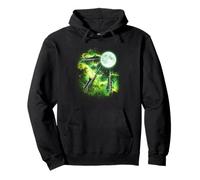 Hunting gun howling at the moon green tie dye hunter Pullover Hoodie