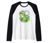 Hunting Gun Howling at The Moon Green tie dye Hunter Raglan Baseball Tee