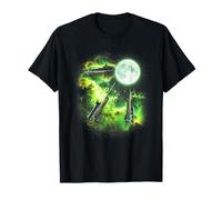 Hunting Gun Howling at The Moon Green tie dye Hunter T-Shirt