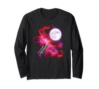 Hunting Gun Howling at The Moon Pink Purple Long Sleeve T-Shirt