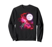 Hunting gun howling at the moon pink purple Sweatshirt