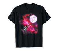 Hunting Gun Howling at The Moon Pink Purple T-Shirt
